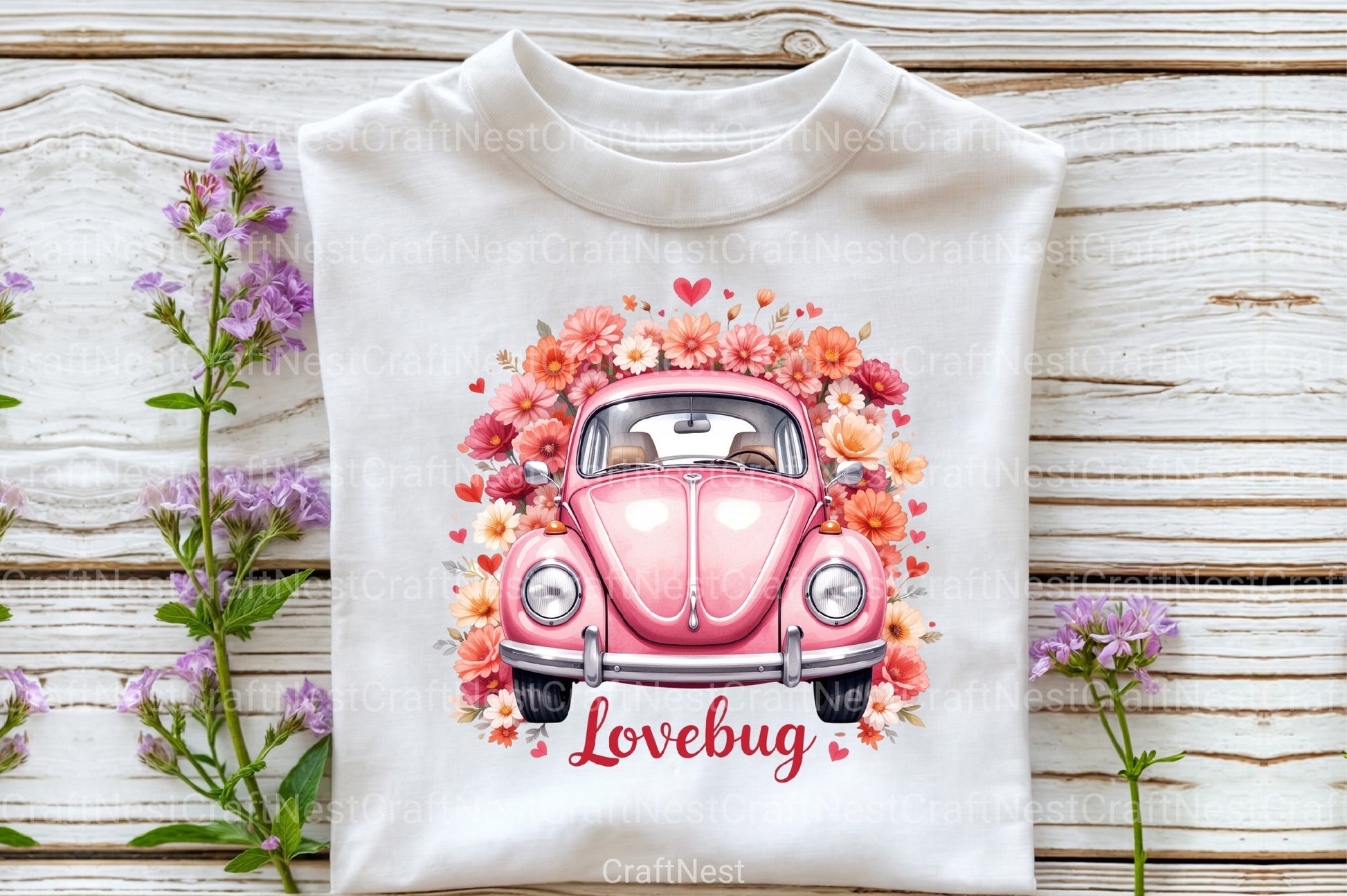Love Bug Floral Car Clipart Bundle - CraftNest - Digital Crafting and Art
