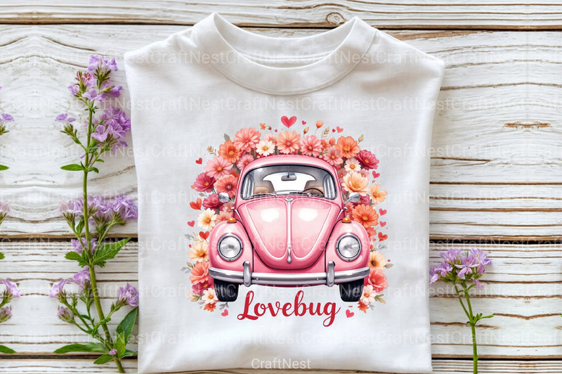 Love Bug Floral Car Clipart Bundle - CraftNest - Digital Crafting and Art