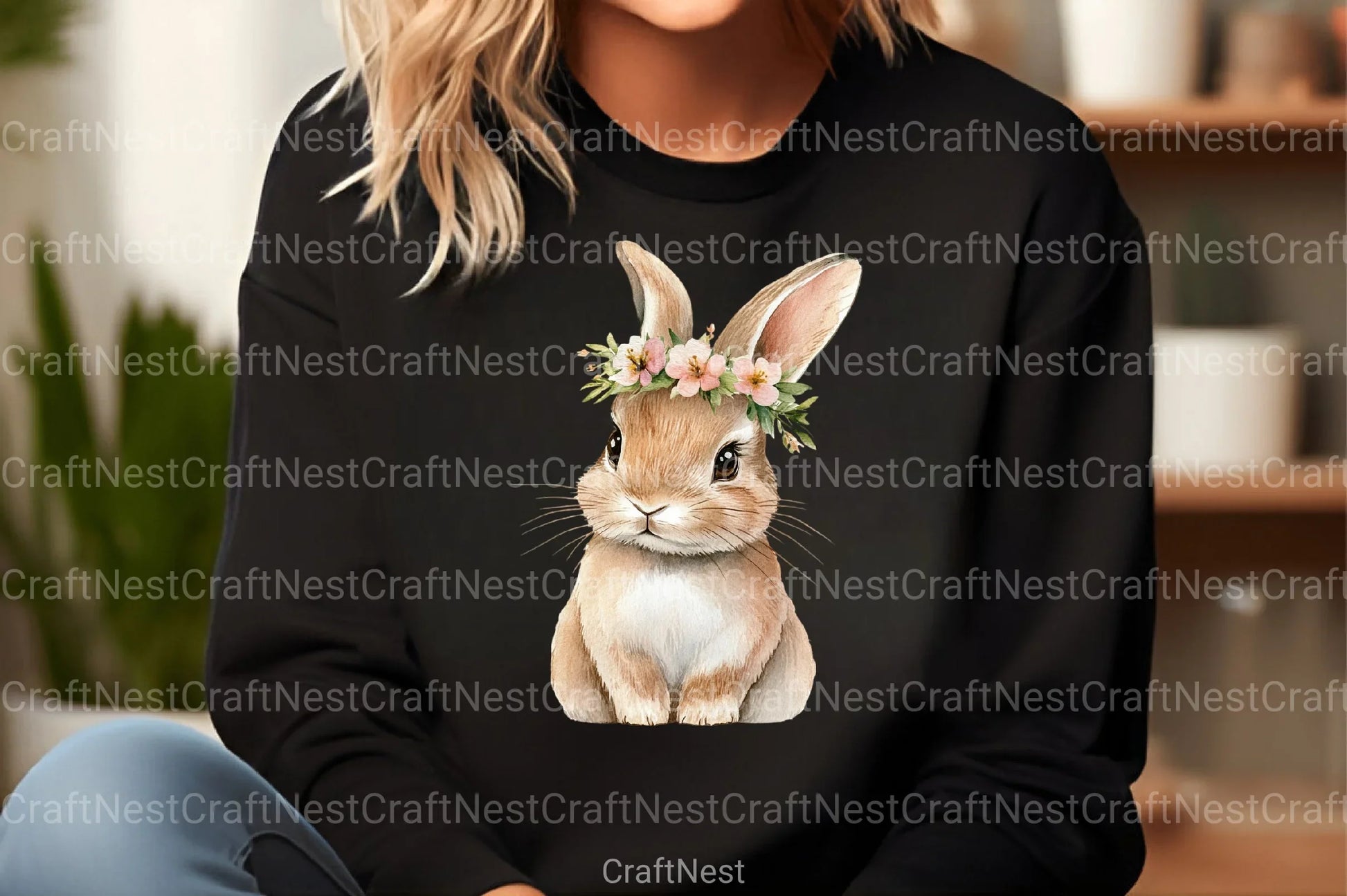 Floral White Bunny Clipart Bundle - CraftNest - Digital Crafting and Art