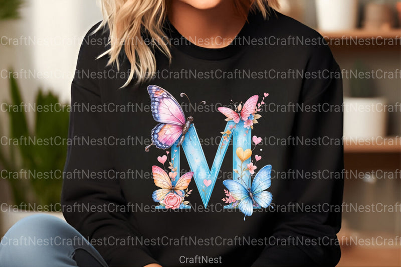 Butterfly Letter "M" Clipart Bundle - CraftNest - Digital Crafting and Art