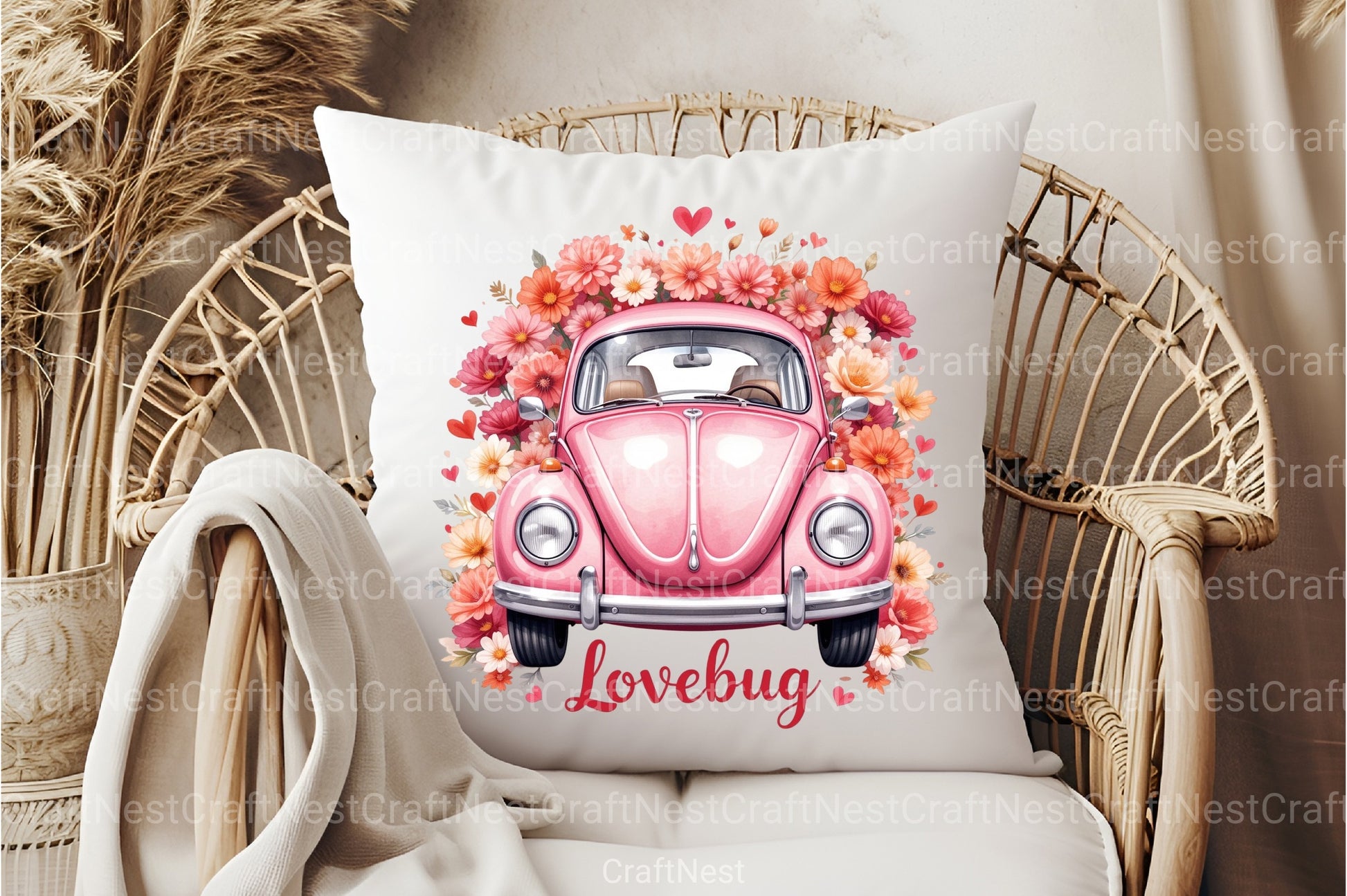 Love Bug Floral Car Clipart Bundle - CraftNest - Digital Crafting and Art
