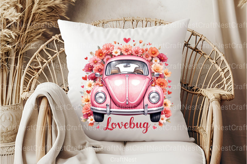Love Bug Floral Car Clipart Bundle - CraftNest - Digital Crafting and Art