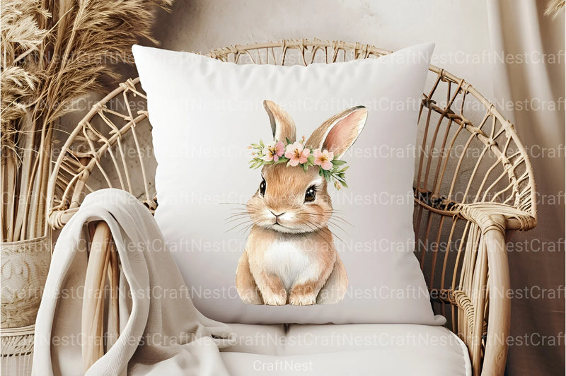 Floral White Bunny Clipart Bundle - CraftNest - Digital Crafting and Art