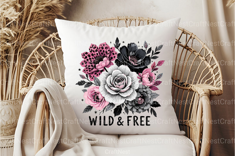 Black & White Flower Bouquet Clipart Bundle - CraftNest - Digital Crafting and Art