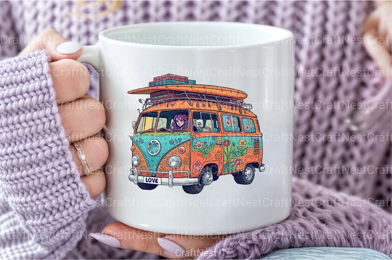 Happy Summer Van Clipart Bundle - CraftNest - Digital Crafting and Art