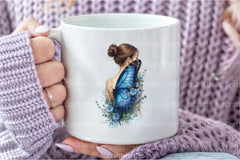 Butterfly and Flower White Girl Clipart Bundle - CraftNest - Digital Crafting and Art