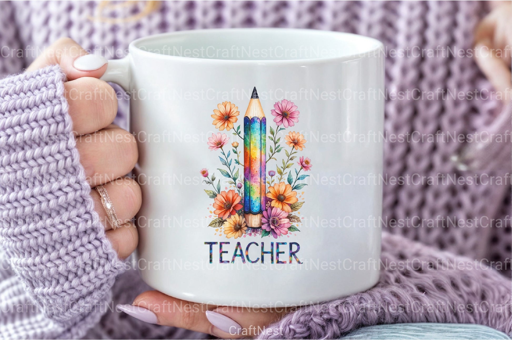 Teacher Floral Pencil Clipart Bundle - CraftNest - Digital Crafting and Art