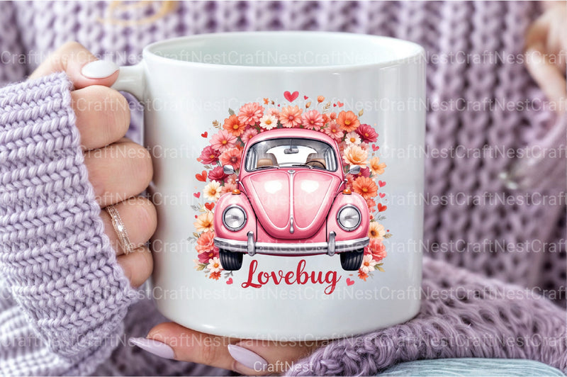 Love Bug Floral Car Clipart Bundle - CraftNest - Digital Crafting and Art