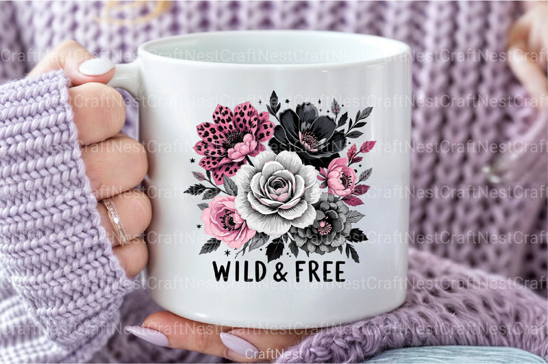 Black & White Flower Bouquet Clipart Bundle - CraftNest - Digital Crafting and Art