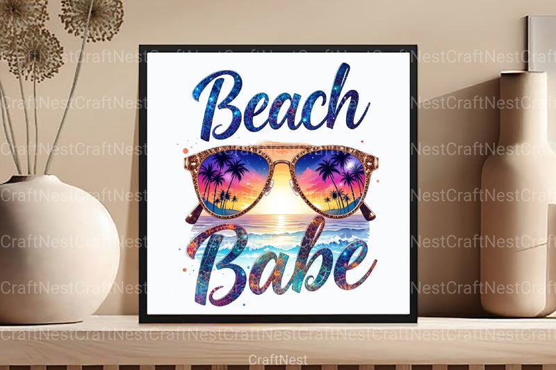Beach Babe Summer Clipart Bundle - CraftNest - Digital Crafting and Art