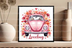 Love Bug Floral Car Clipart Bundle - CraftNest - Digital Crafting and Art