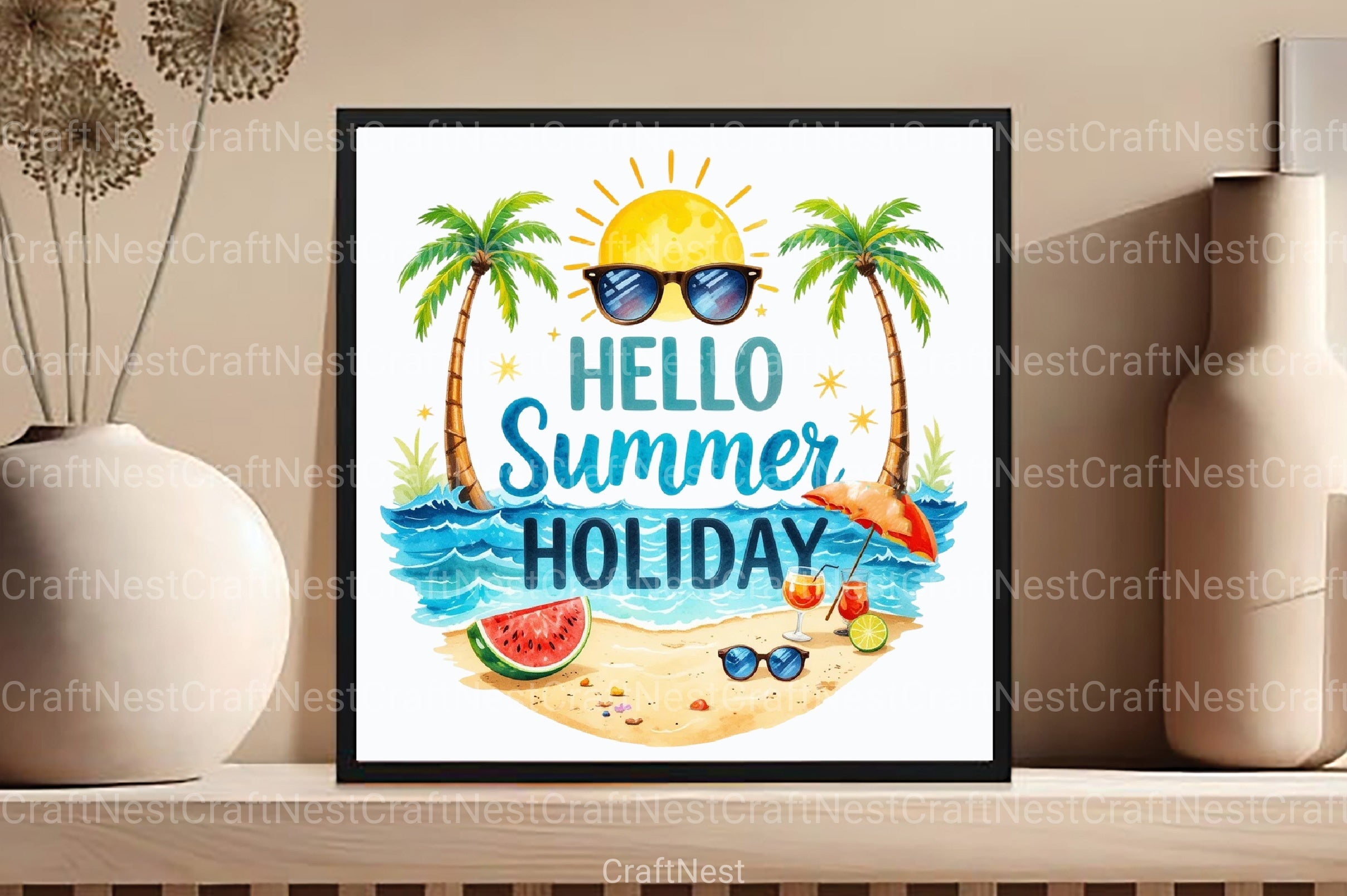 Hallo Summer Holiday Clipart Bundle - CraftNest - Digital Crafting and Art