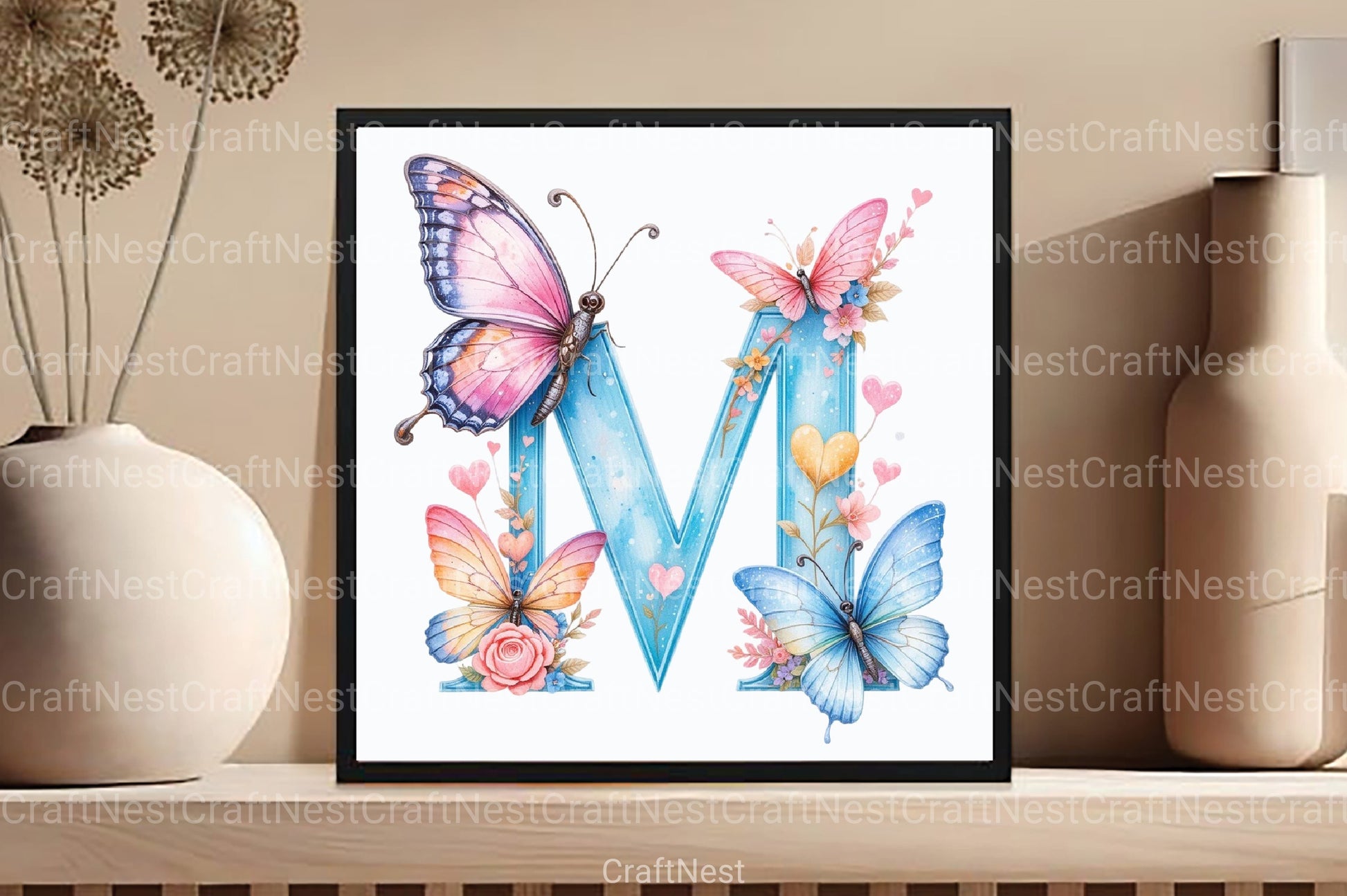 Butterfly Letter "M" Clipart Bundle - CraftNest - Digital Crafting and Art