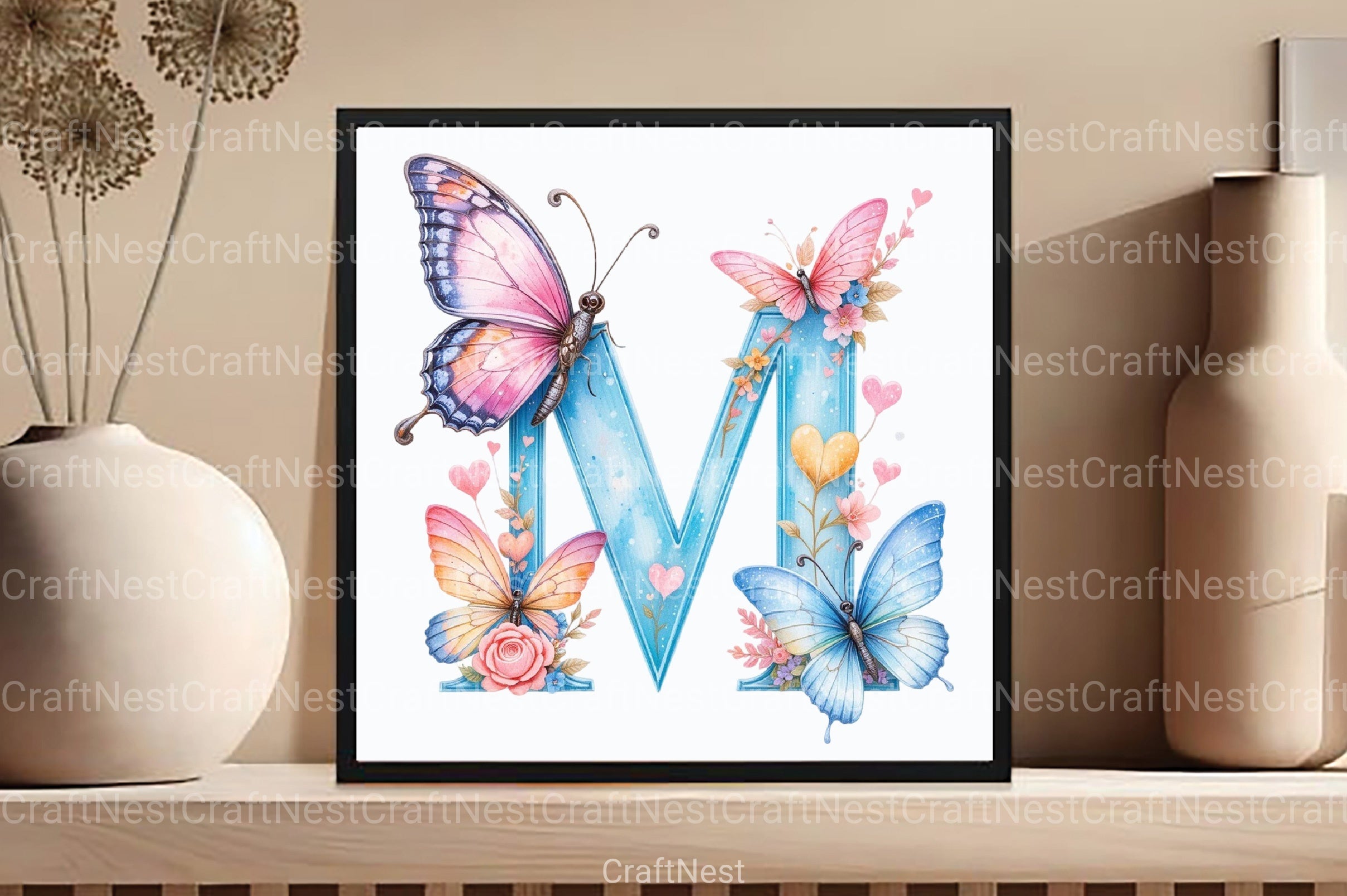 Butterfly Letter "M" Clipart Bundle - CraftNest - Digital Crafting and Art