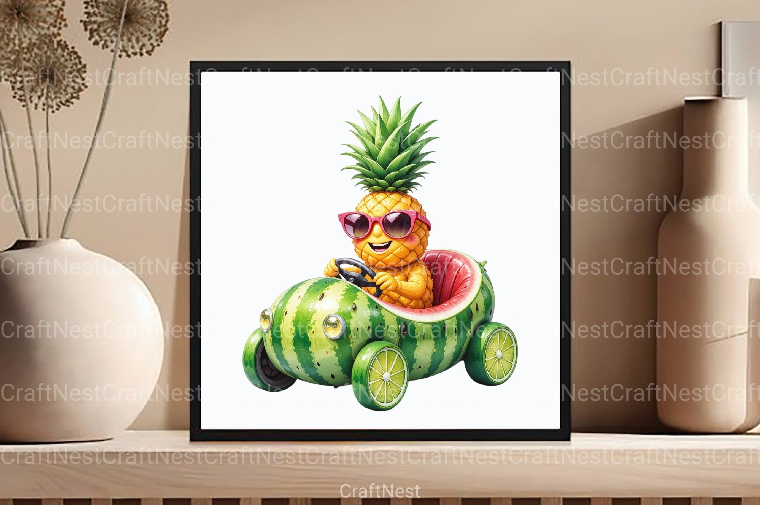 Summer Pineapple Car Clipart Bundle - CraftNest - Digital Crafting and Art