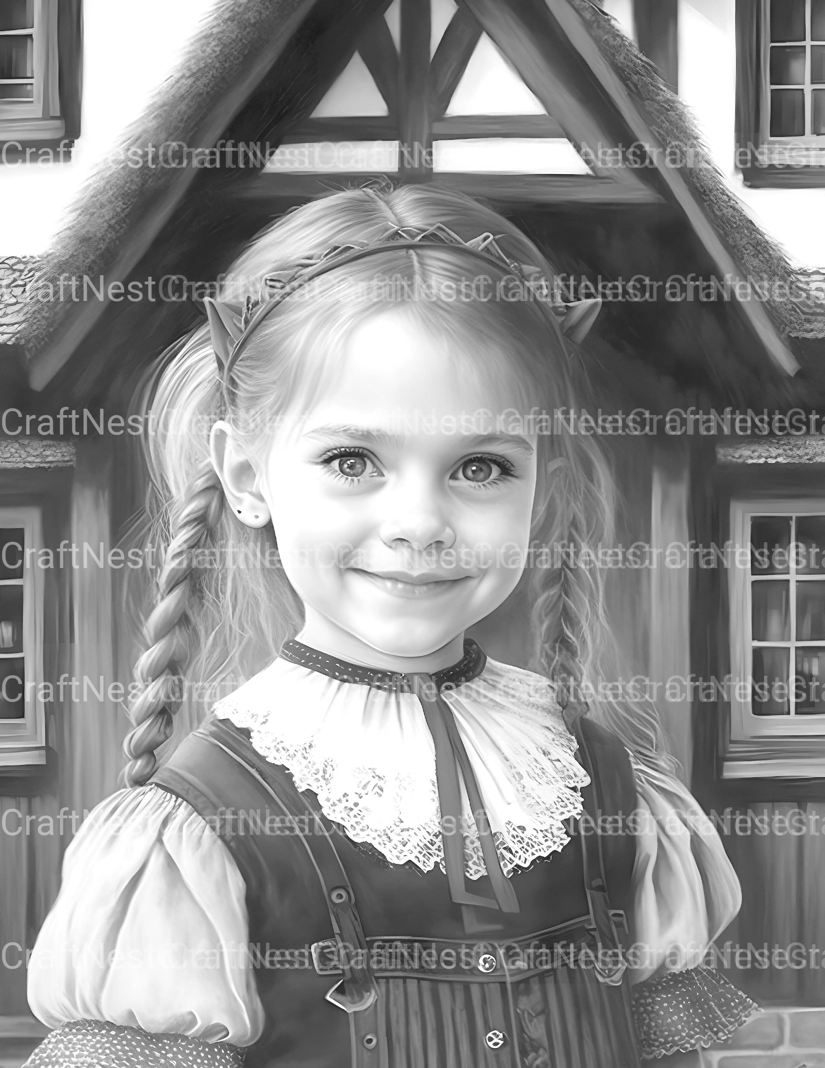 Bavarian Girl Coloring Book - CraftNest - Digital Crafting and Art