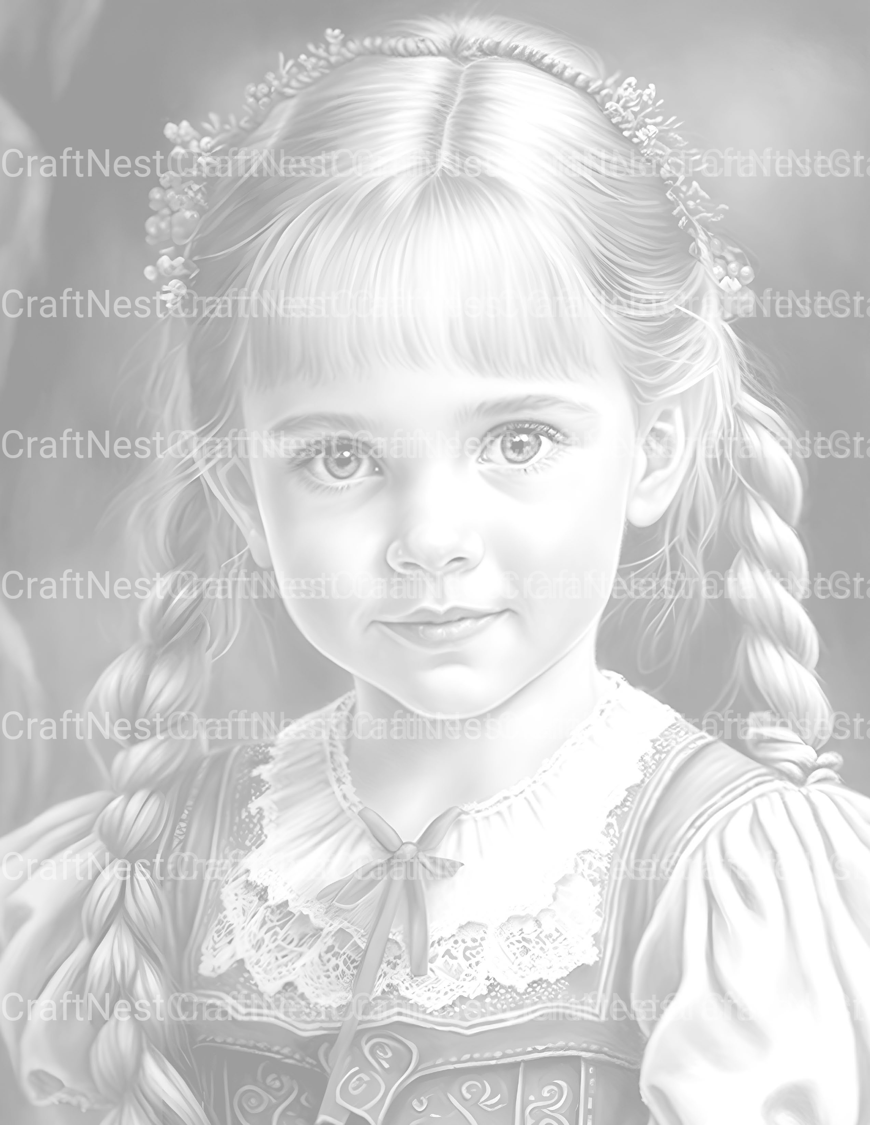 Bavarian Girl Coloring Book - CraftNest - Digital Crafting and Art