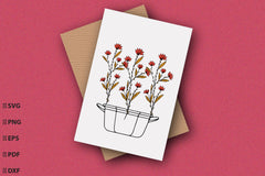 Flowers Card Flowers Illustrations With Recycled Envelope Bundle - CraftNest - Digital Crafting and Art