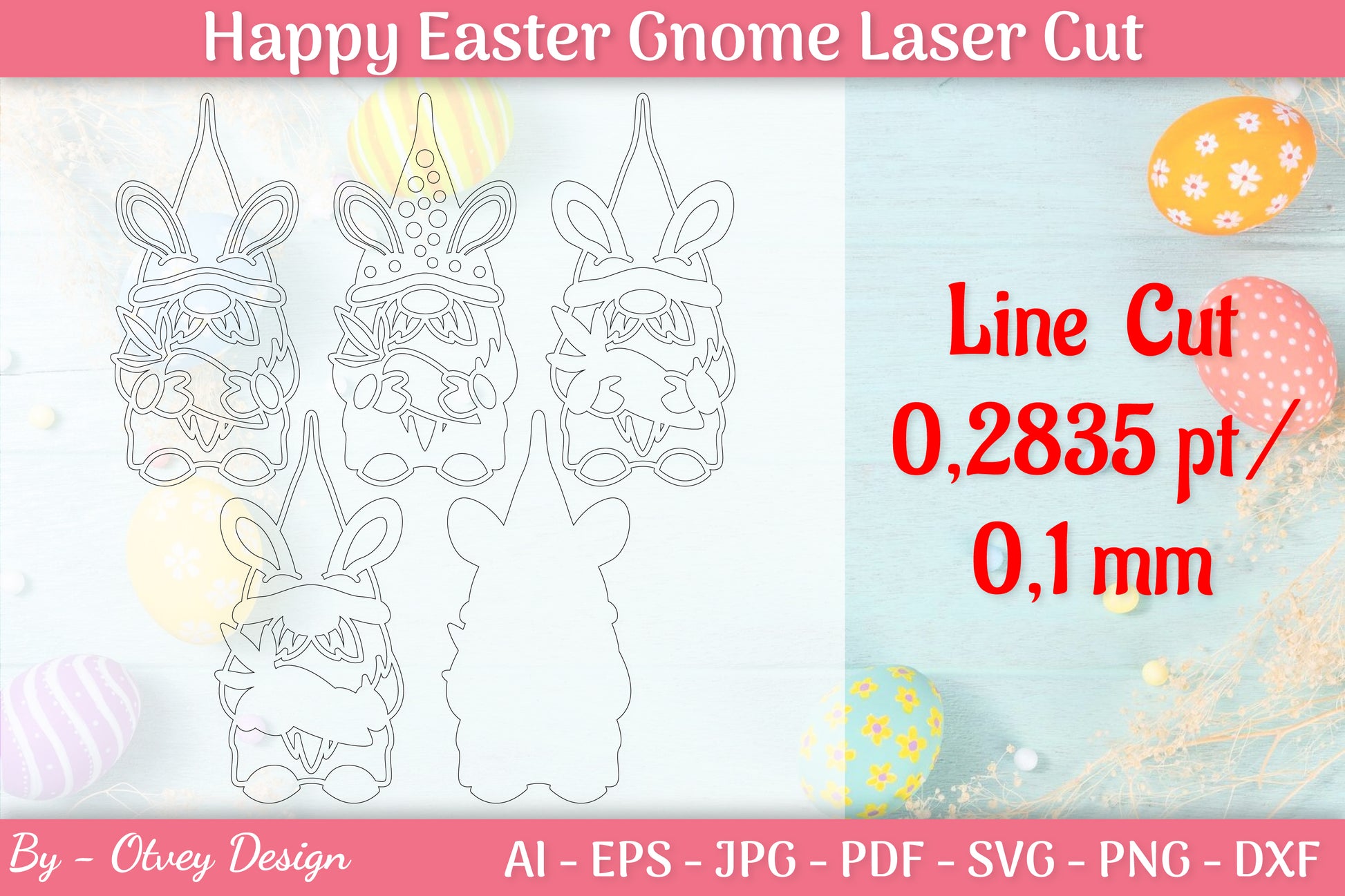 Easter Gnome Laser Cut SVG Bundle 1 - CraftNest - Digital Crafting and Art