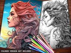 Realistic Mermaids Coloring Books - CraftNest