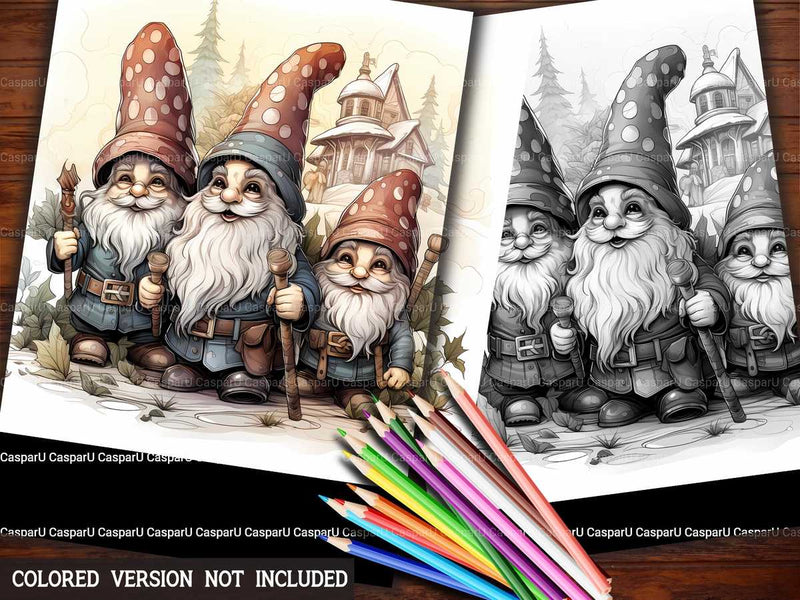 Christmas Gnomes Coloring Books - CraftNest