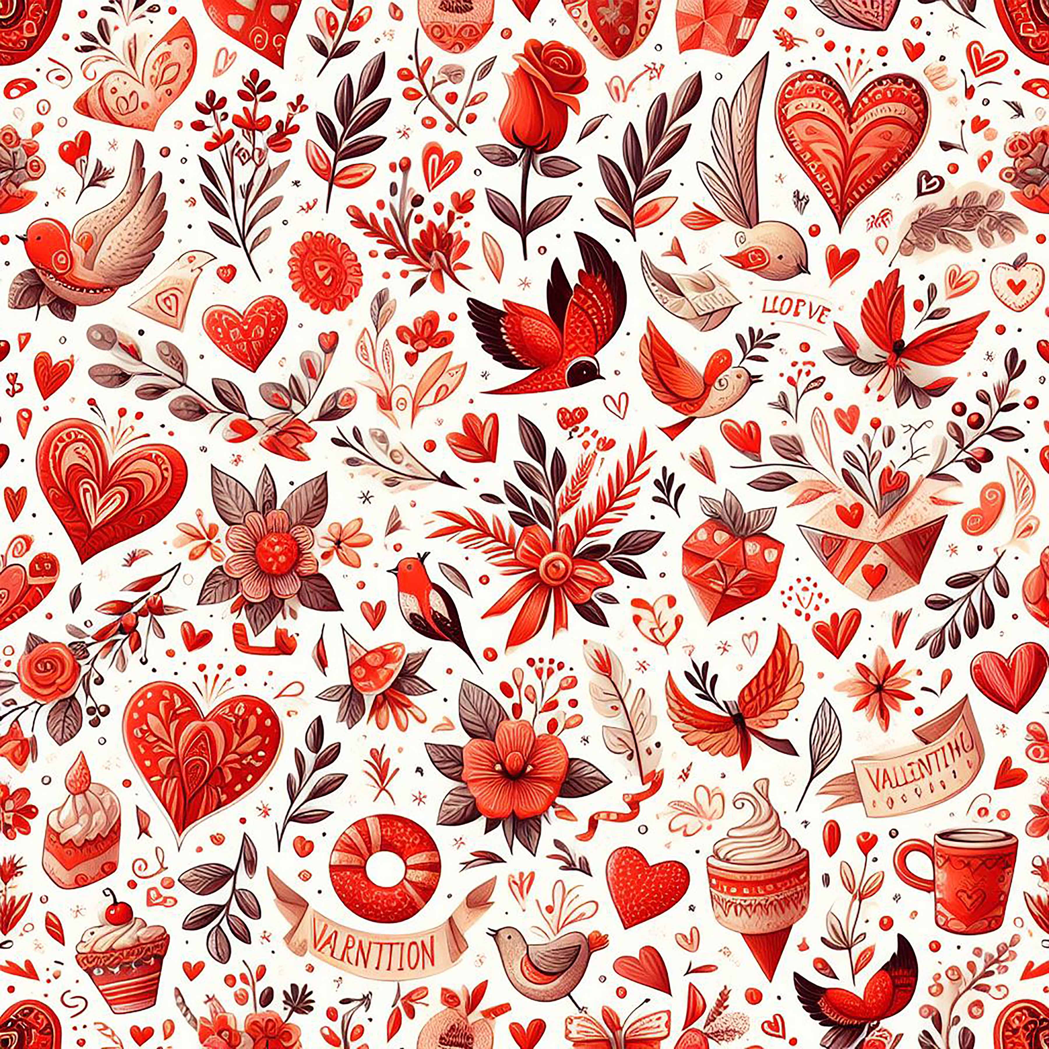 Valentine Red Seamless Digital Paper - CraftNest - Digital Crafting and Art