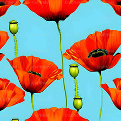 Poppy Seamless Digital Paper - CraftNest - Digital Crafting and Art