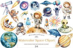 Space Clipart Bundle - CraftNest - Digital Crafting and Art