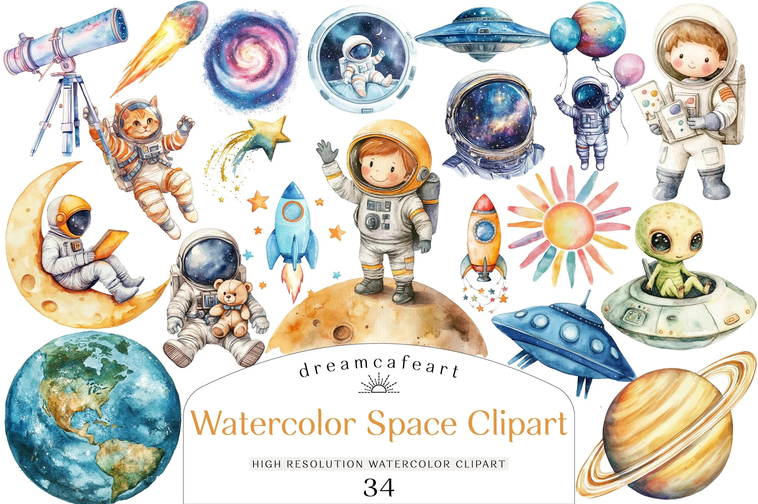 Space Clipart Bundle - CraftNest - Digital Crafting and Art