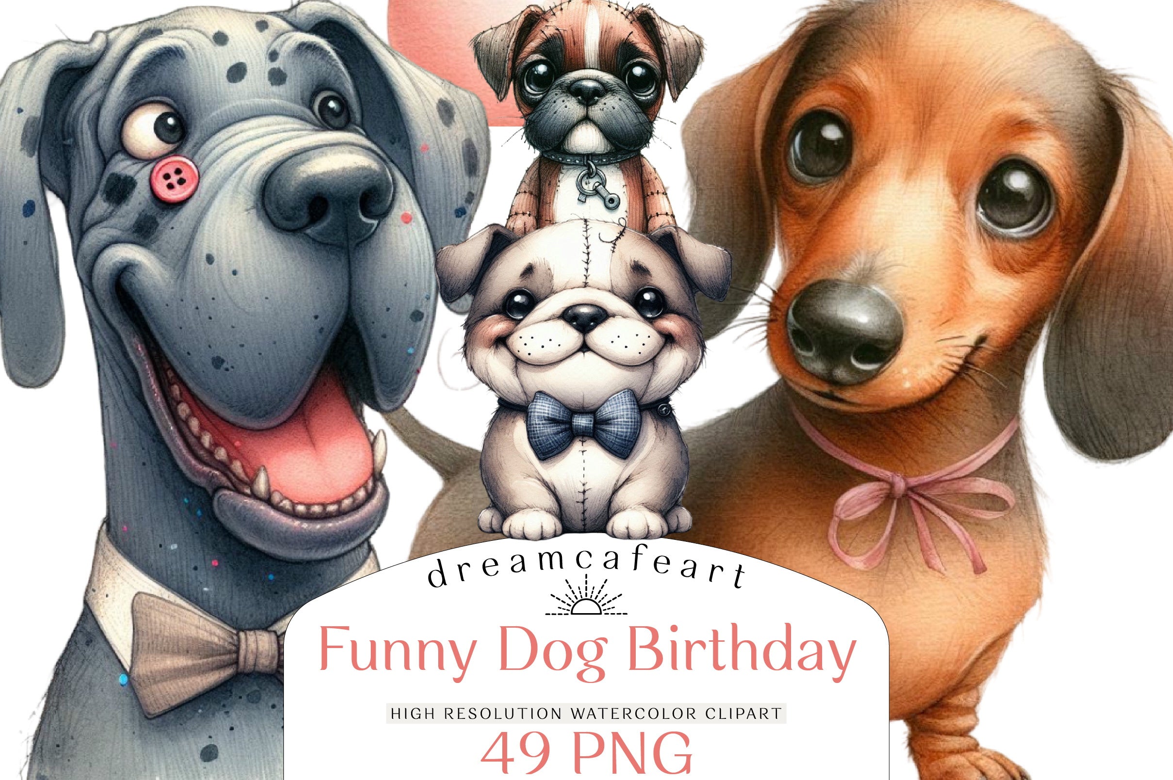 Funny Dog Birthday Clipart Bundle