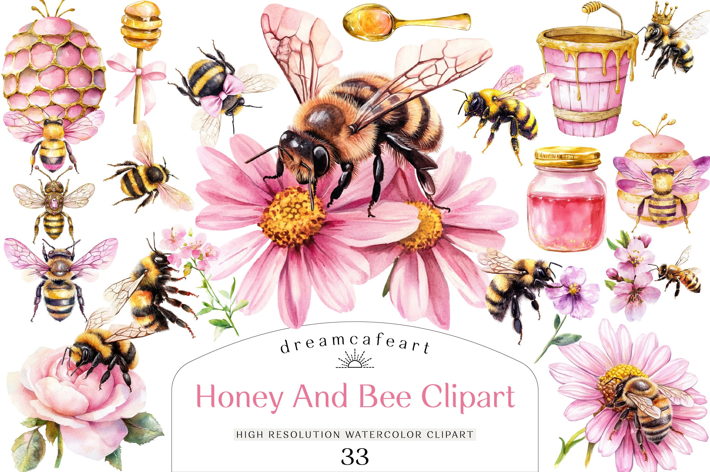 Honey Bee Clipart Bundle