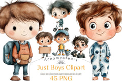 Just Boys Clipart Bundle - CraftNest - Digital Crafting and Art