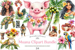 Moana Clipart Bundle for Creative Projects - CraftNest - Digital Crafting and Art