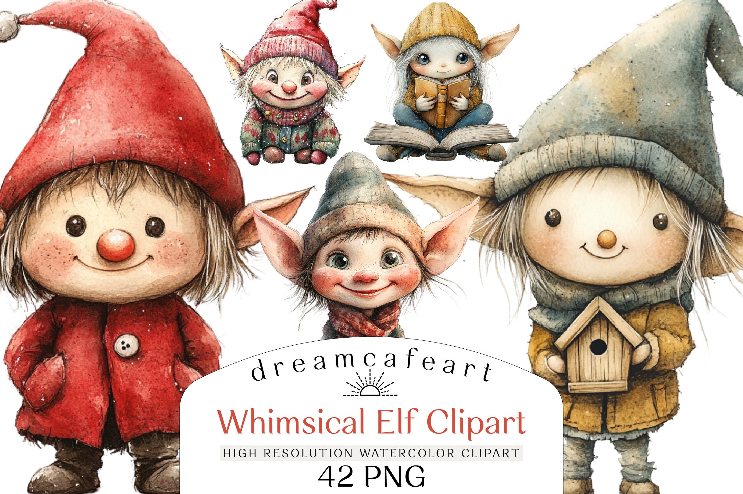 Whimsical Elf Clipart Bundle