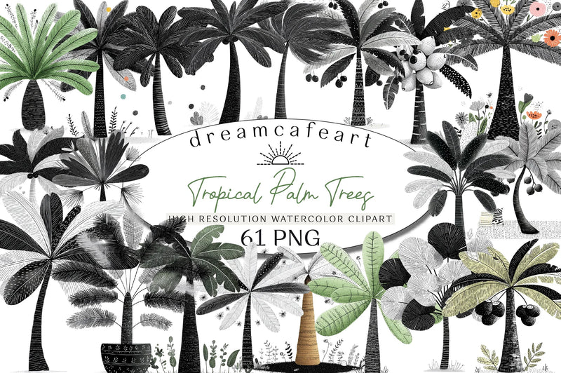 Tropical Palm Trees Clipart Bundle - CraftNest - Digital Crafting and Art