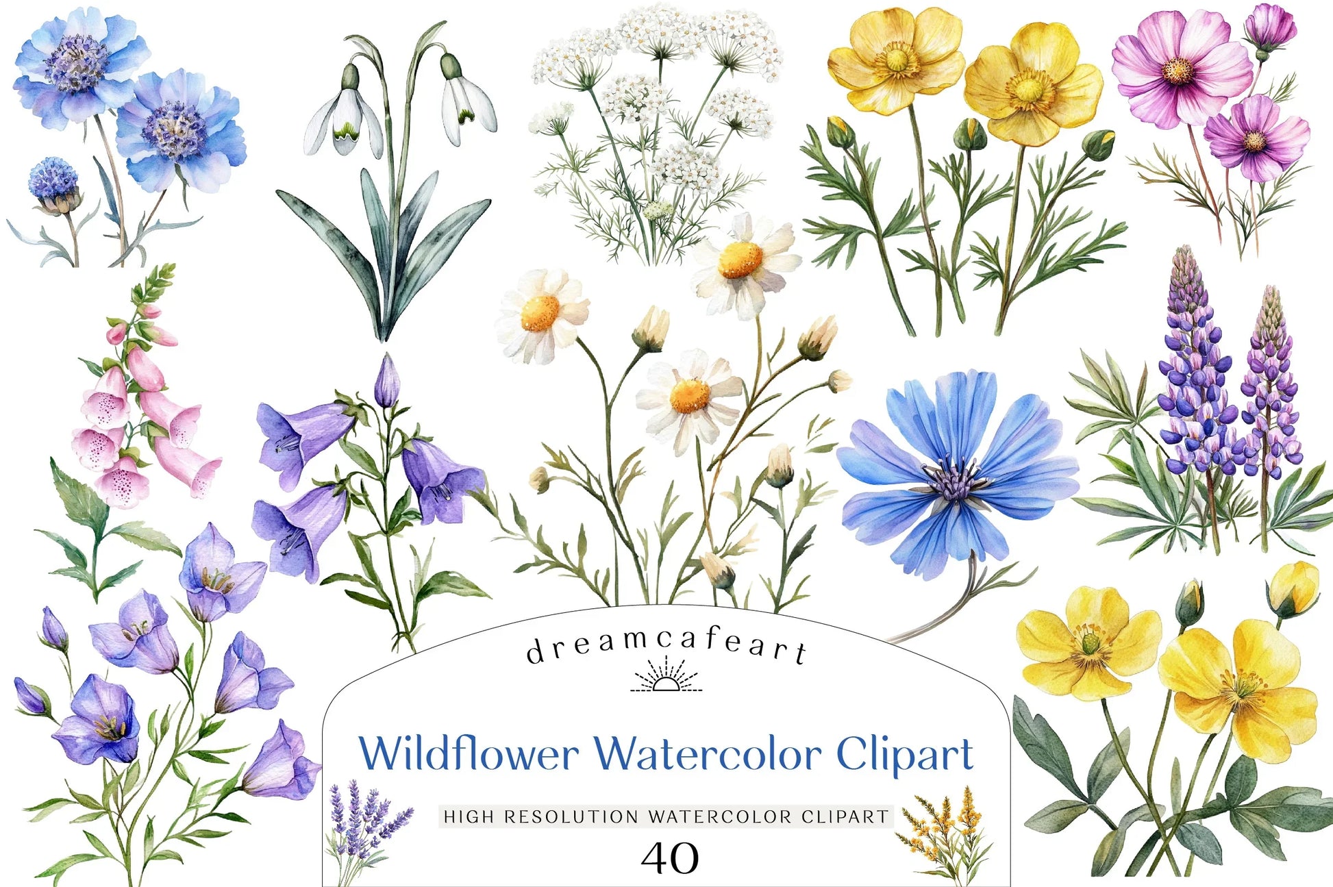 Wildflower Clipart Bundle - CraftNest - Digital Crafting and Art