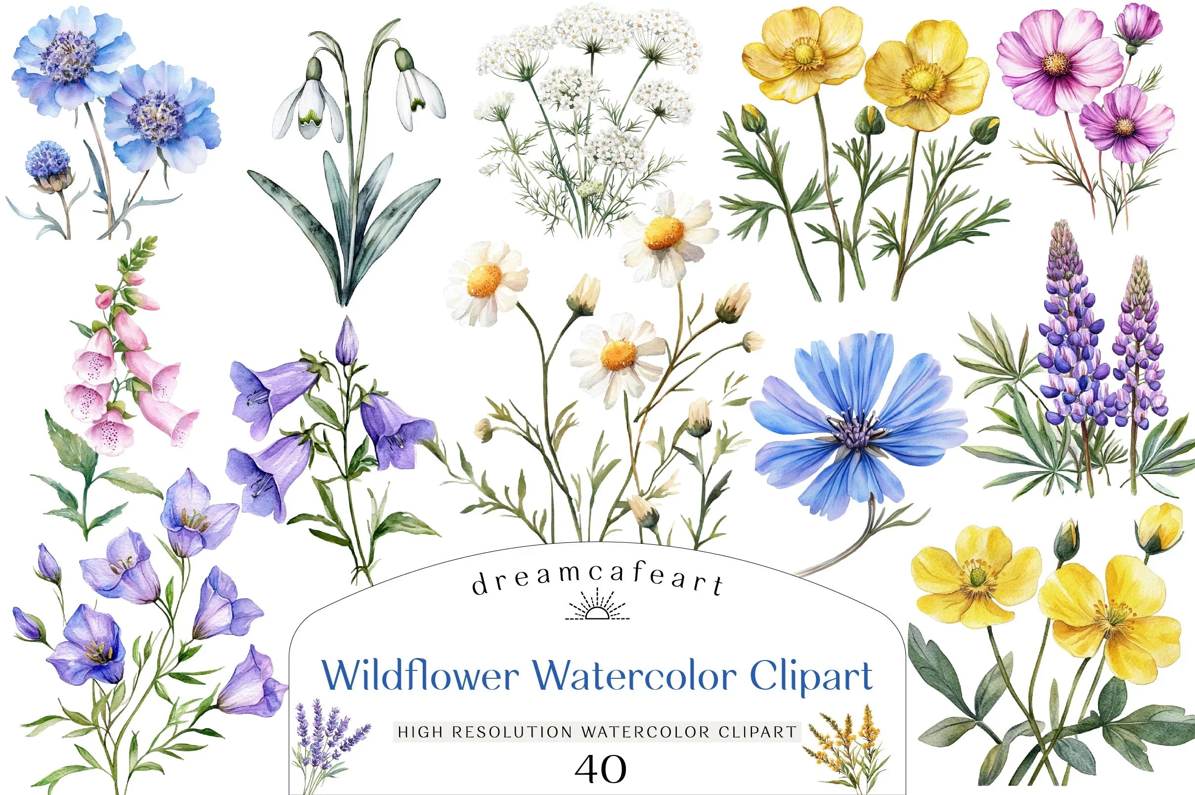 Wildflower Clipart Bundle - CraftNest - Digital Crafting and Art