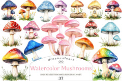 Mushrooms Clipart Bundle - CraftNest - Digital Crafting and Art