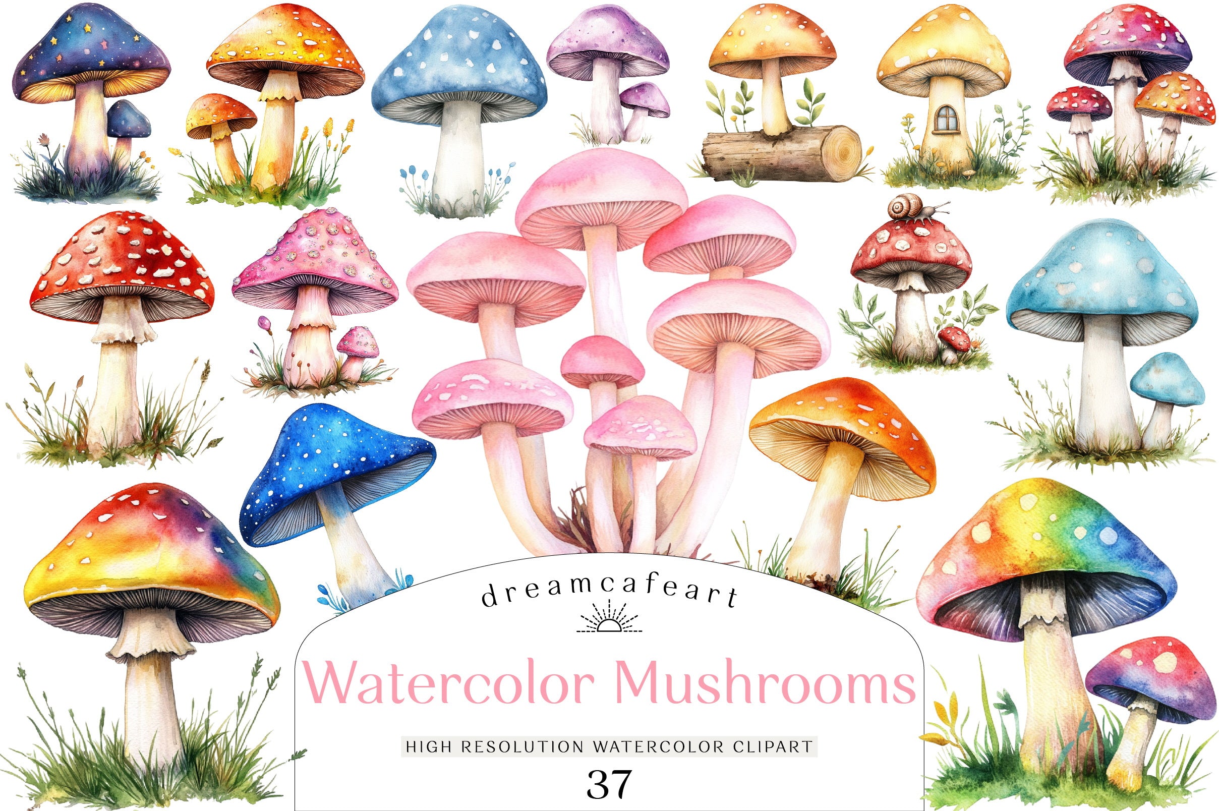 Mushrooms Clipart Bundle