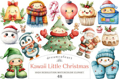Kawaii Christmas Clipart Bundle - CraftNest - Digital Crafting and Art