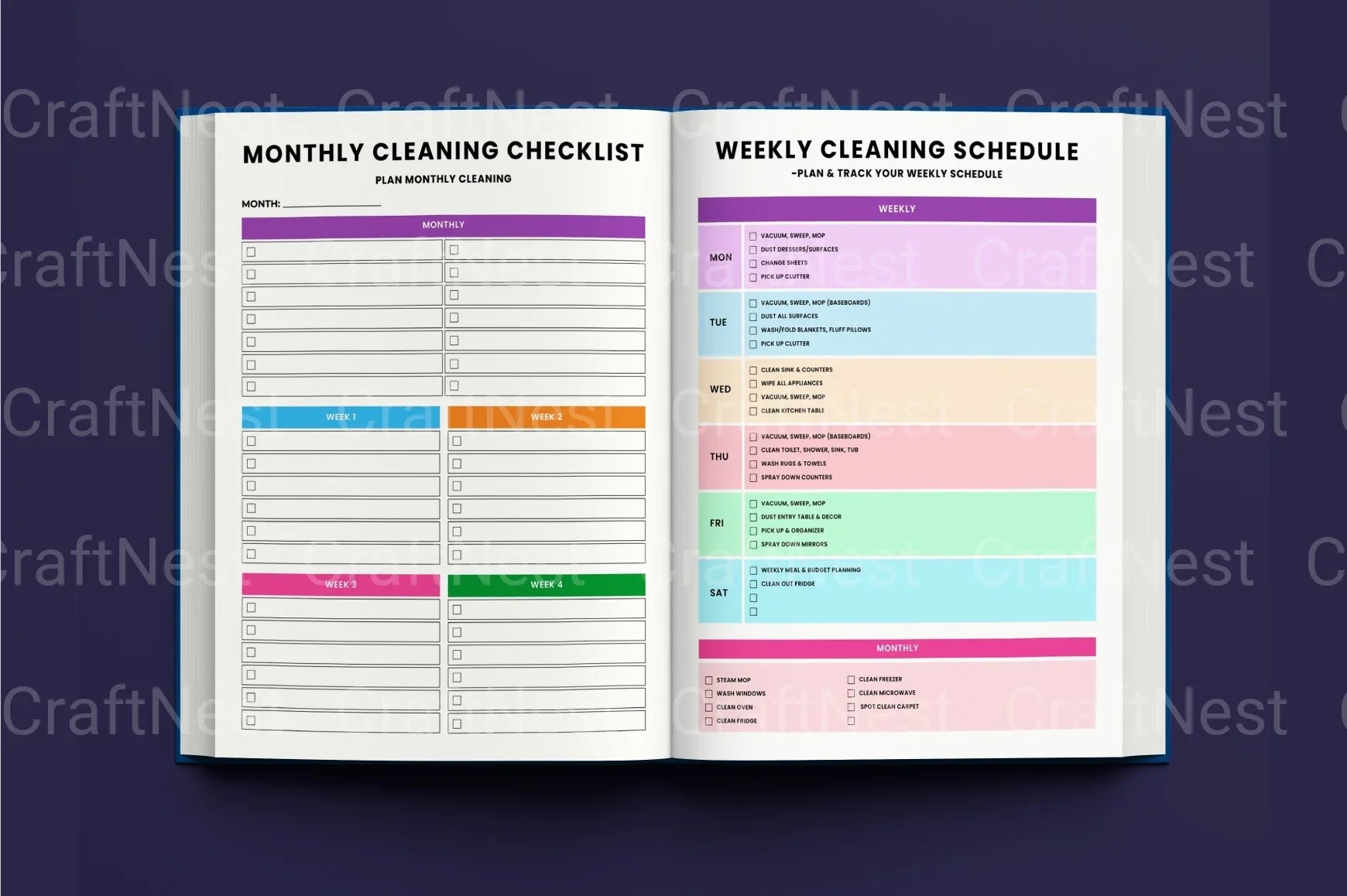 ADHD Cleaning Tracker: Stay Organized and Focused - CraftNest - Digital Crafting and Art