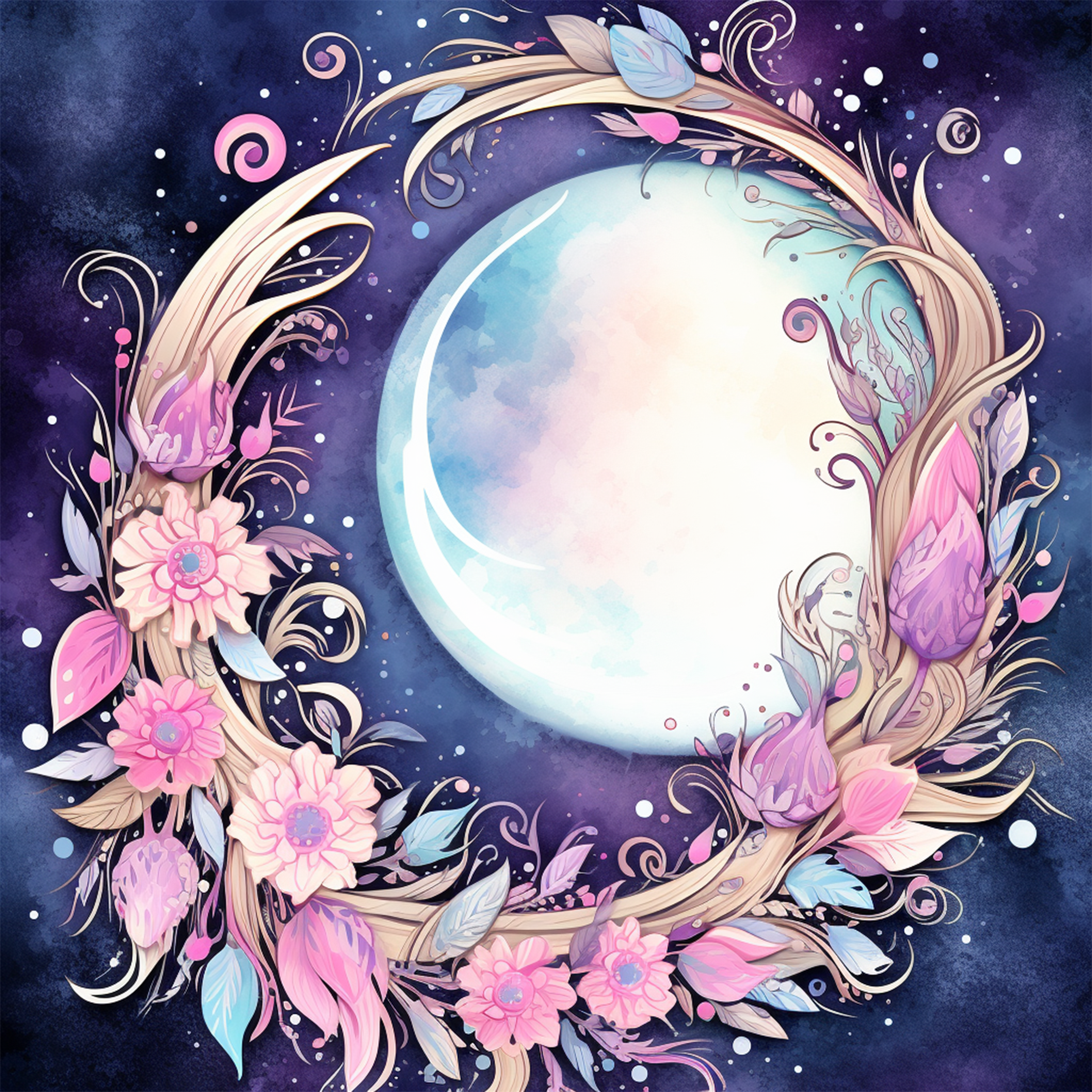 Moon Boho Seamless Digital Paper - CraftNest - Digital Crafting and Art