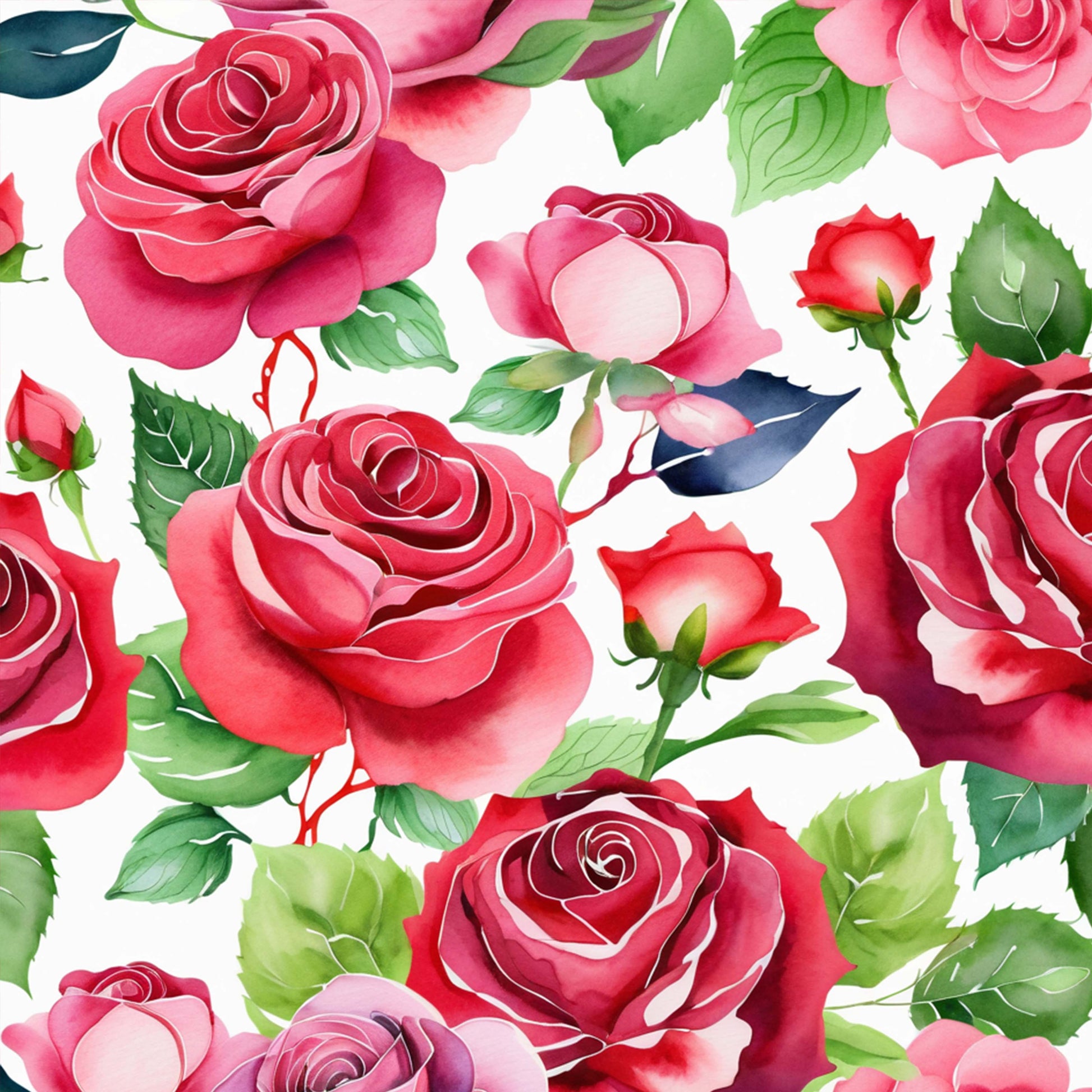 Christmas Roses Seamless Digital Paper - CraftNest - Digital Crafting and Art