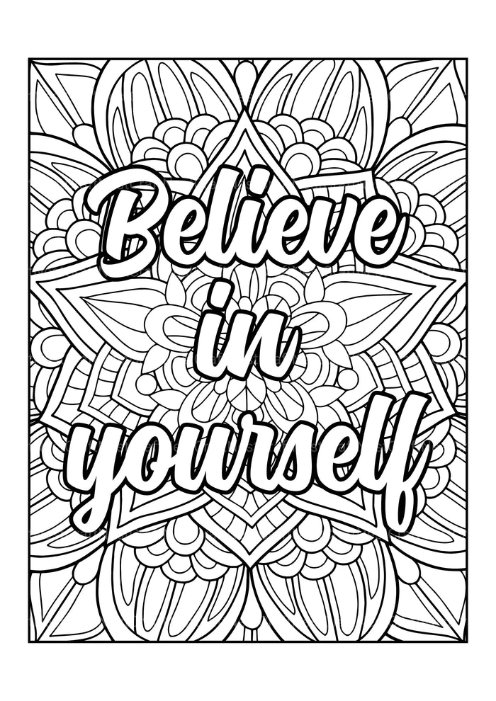 Motivational Quotes Coloring Book