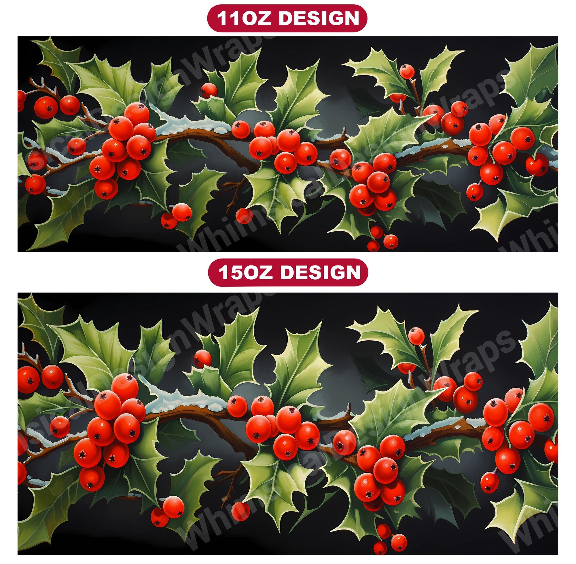 Holly Berries Mug Wrap - CraftNest