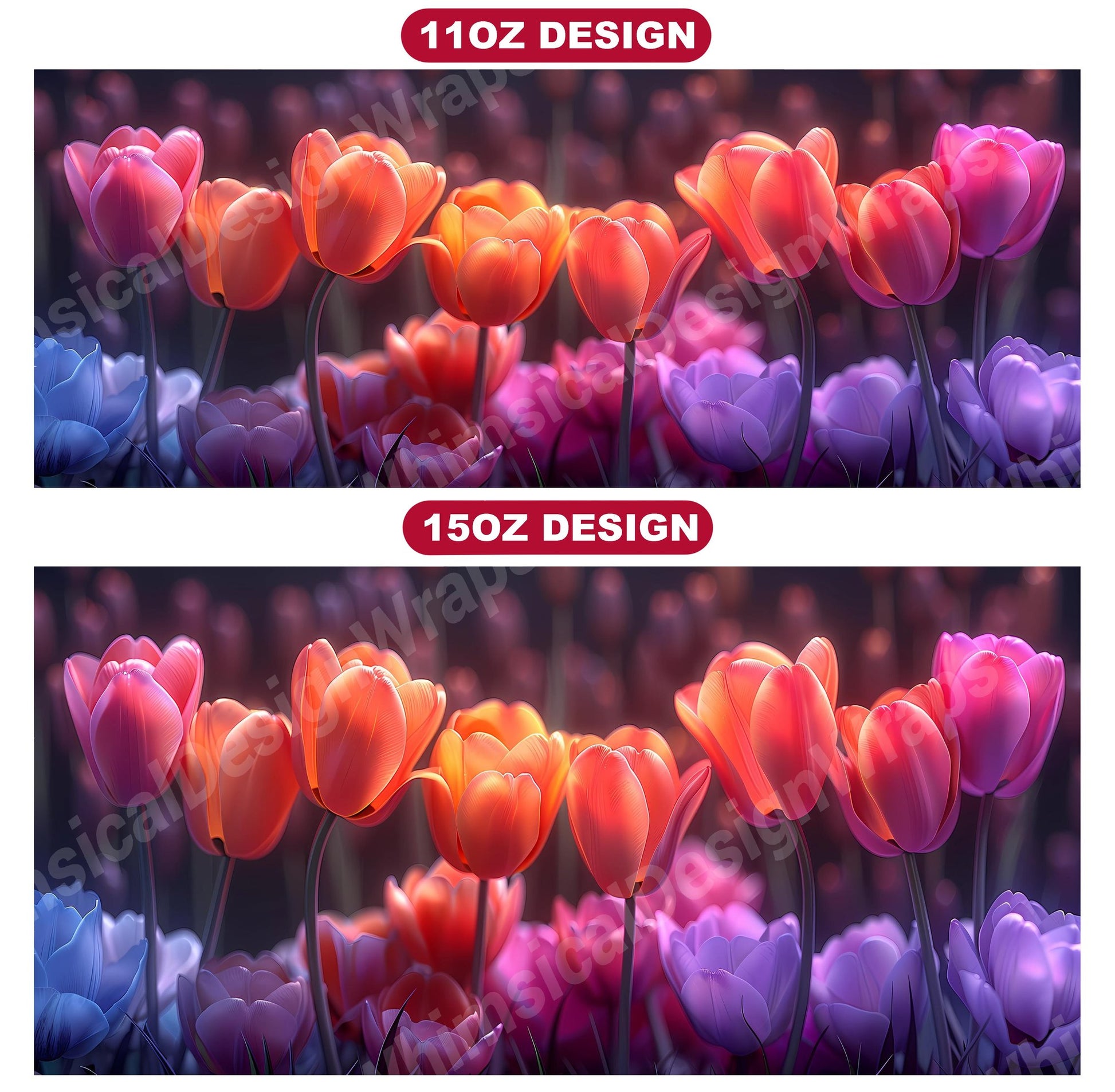 Flower Tulips 5 Mug Wrap - CraftNest