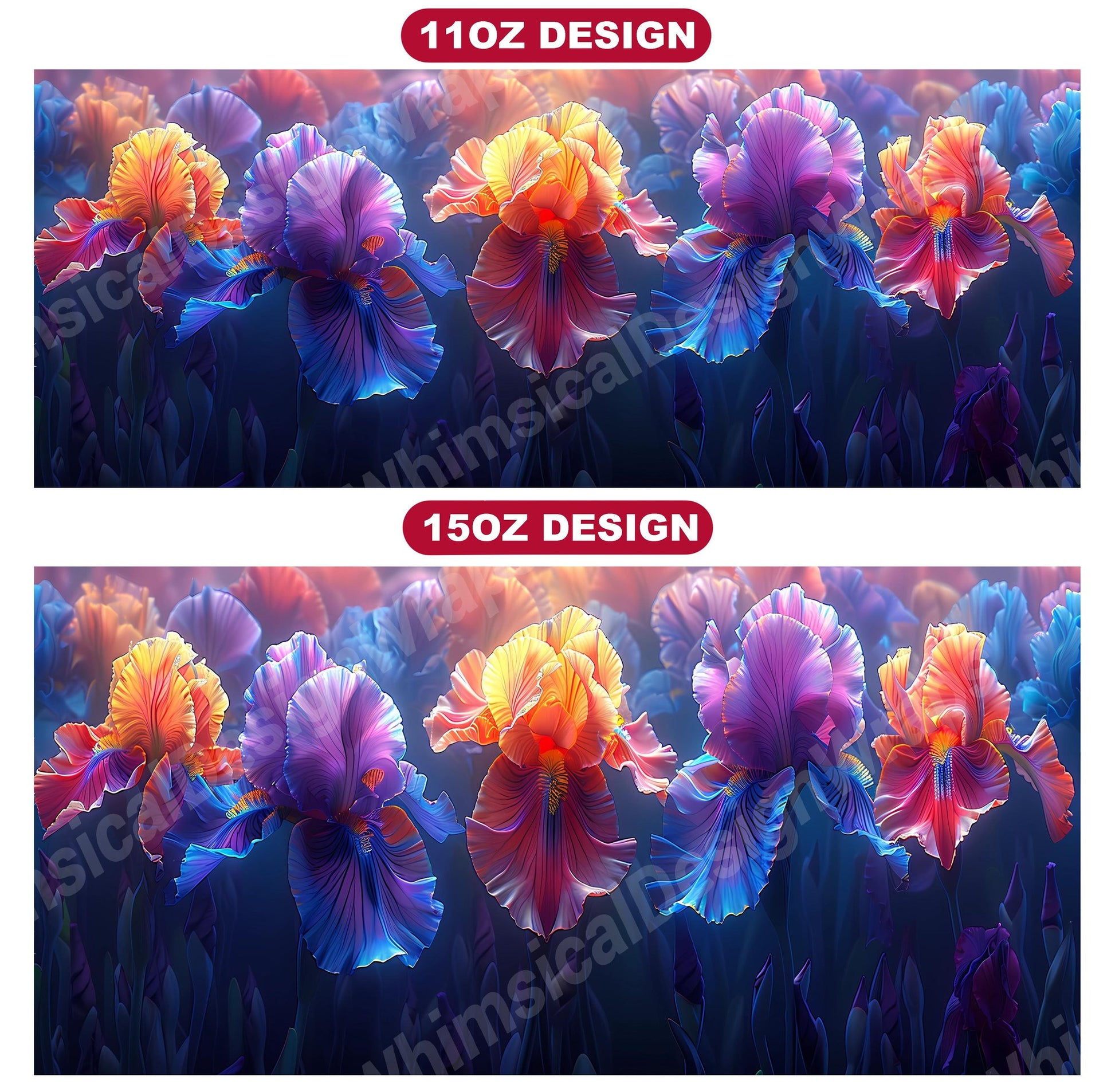 Flower Irises 8 Mug Wrap - CraftNest