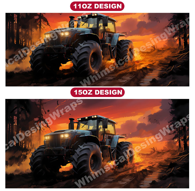 Farming Tractor Mug Wrap - CraftNest