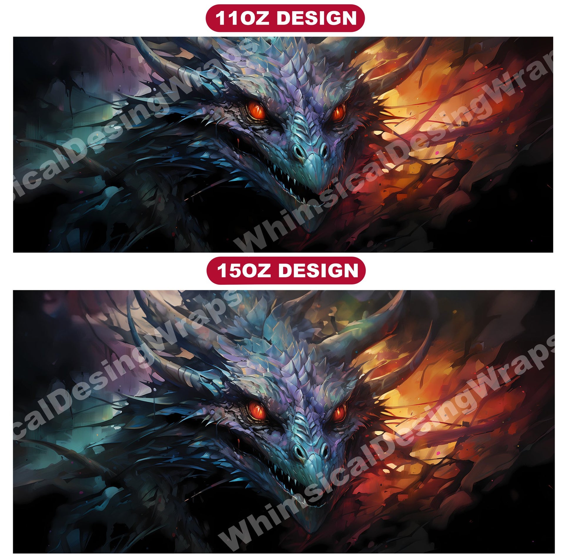 Dark Fanatasy Dragons Mug Wrap - CraftNest