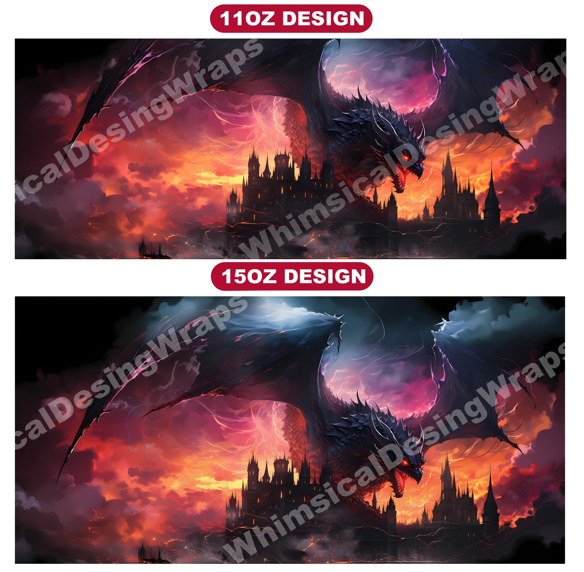 Gothic Dragons Mug Wrap - CraftNest